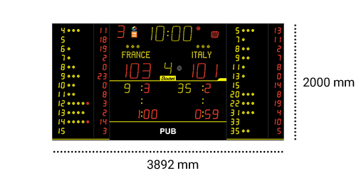 Dimensions 8NT325-FS10 scoreboard