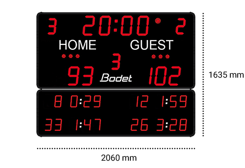 Dimensions BTX6125 MS scoreboard