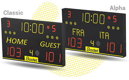 Bodet Sport Alpha and Classic scoreboards