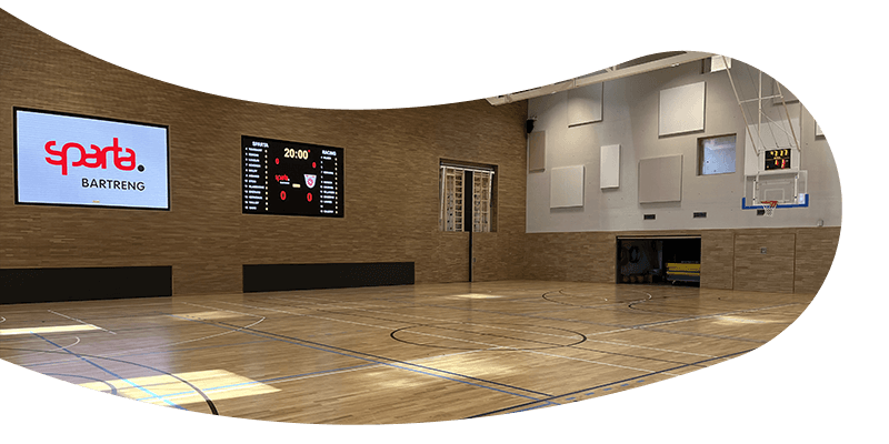 Sports hall: multi-sport scoring for a multi-purpose hall