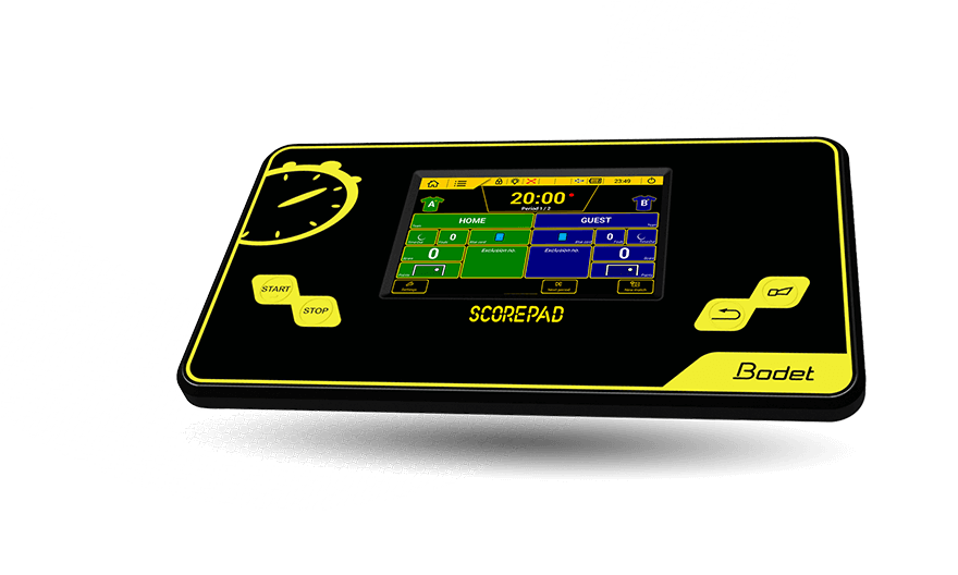 SCOREPAD, the touch screen keyboard managing futsal scores display