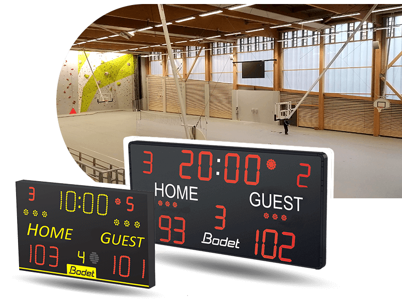 Indoor and outdoor scoreboards compatible with several sports