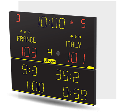 The 8T220 scoreboard for floorball, inline and rink hockey