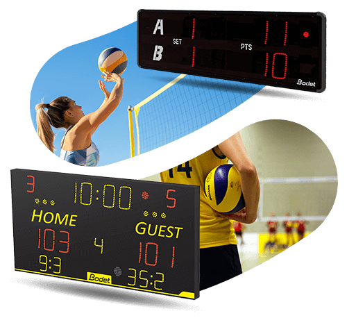 Scoreboards adapted to volleyball rules