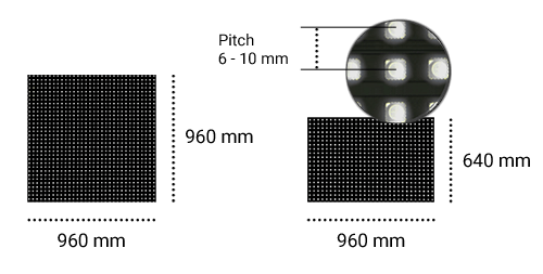 Dimensiones pantalla de vídeo LED de exterior