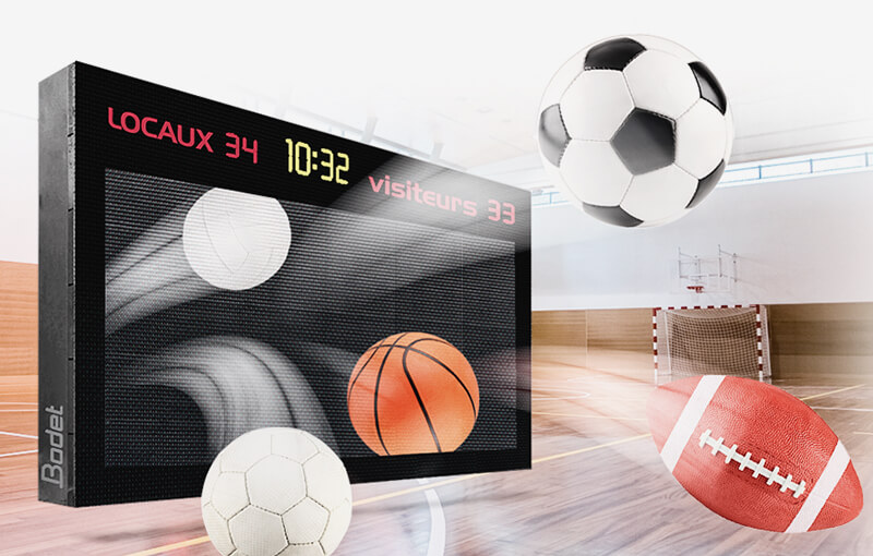L’écran vidéo LED pour afficher les temps forts des matchs et les publicités des partenaires
