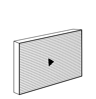 Wall-mounted or hanging video screen